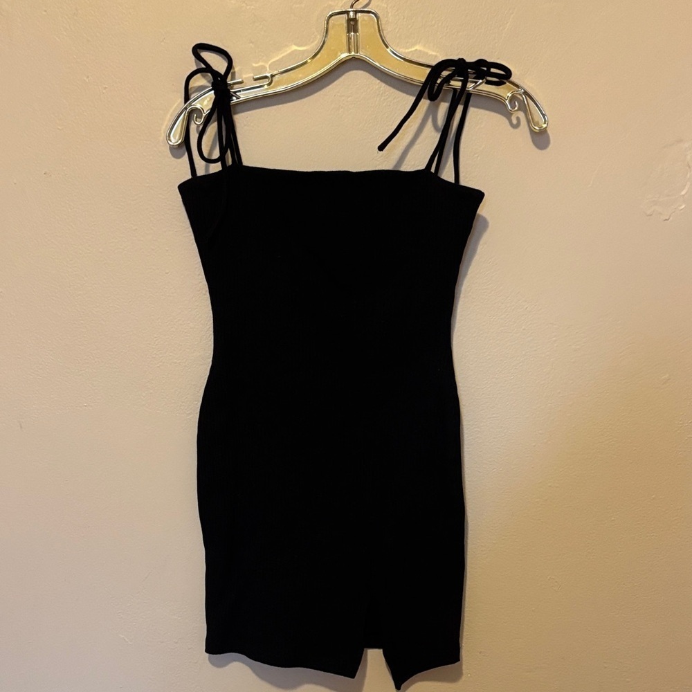Princess Polly Black Mini Dress with Bow Straps